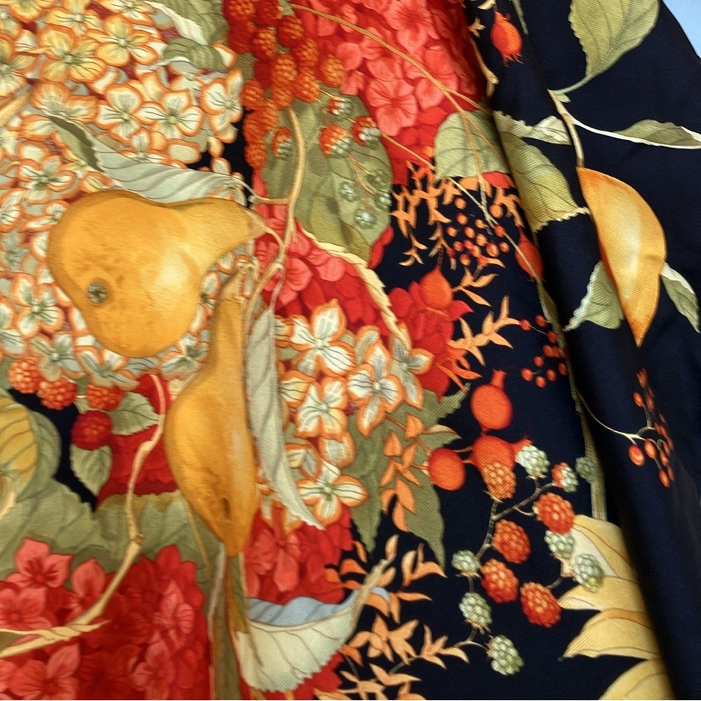 Vibrant Floral and Fruit Patterned Fabric
